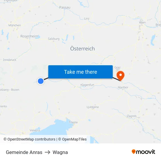 Gemeinde Anras to Wagna map