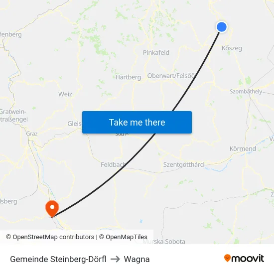 Gemeinde Steinberg-Dörfl to Wagna map