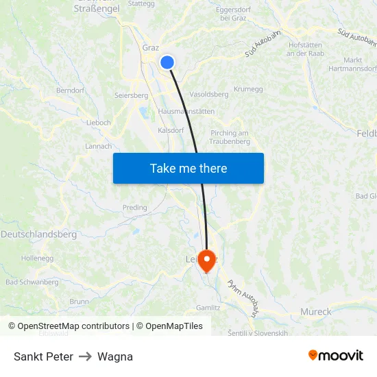 Sankt Peter to Wagna map