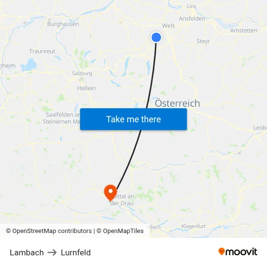 Lambach to Lurnfeld map