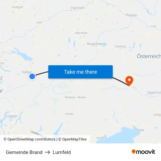 Gemeinde Brand to Lurnfeld map