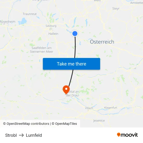 Strobl to Lurnfeld map