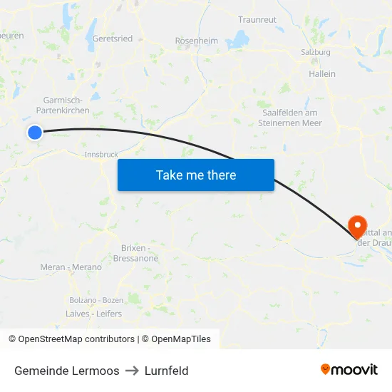 Gemeinde Lermoos to Lurnfeld map