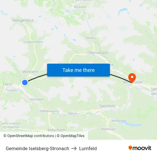 Gemeinde Iselsberg-Stronach to Lurnfeld map