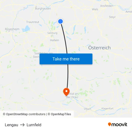 Lengau to Lurnfeld map