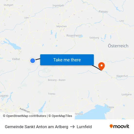 Gemeinde Sankt Anton am Arlberg to Lurnfeld map