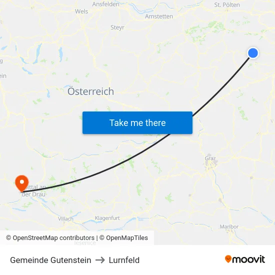 Gemeinde Gutenstein to Lurnfeld map