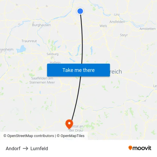 Andorf to Lurnfeld map