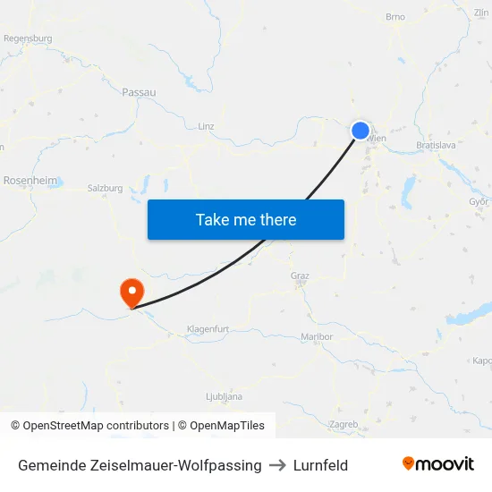 Gemeinde Zeiselmauer-Wolfpassing to Lurnfeld map