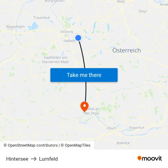 Hintersee to Lurnfeld map