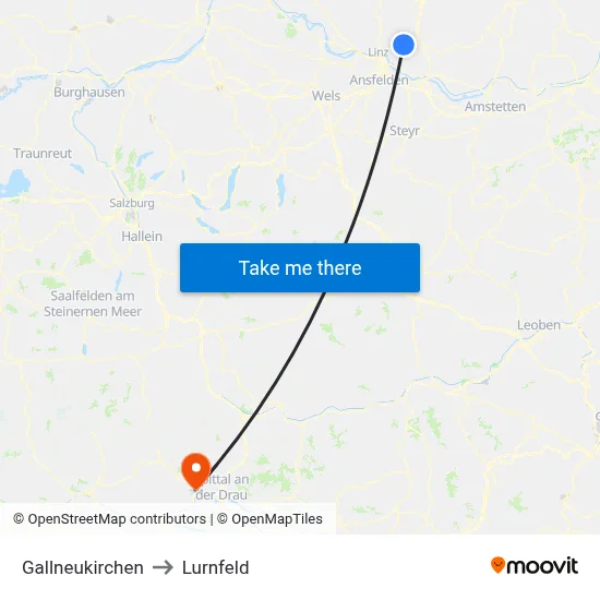 Gallneukirchen to Lurnfeld map