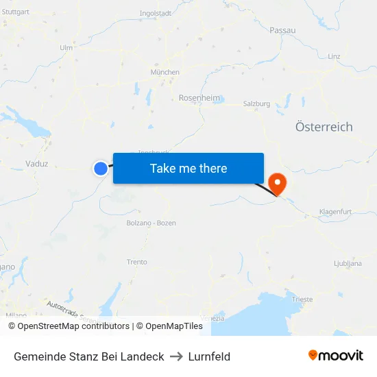 Gemeinde Stanz Bei Landeck to Lurnfeld map