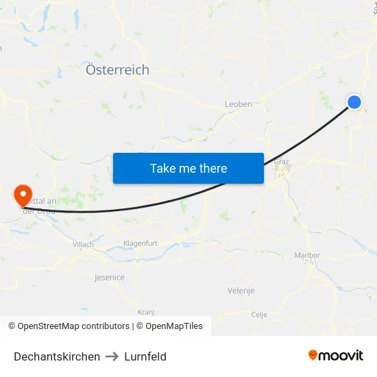 Dechantskirchen to Lurnfeld map