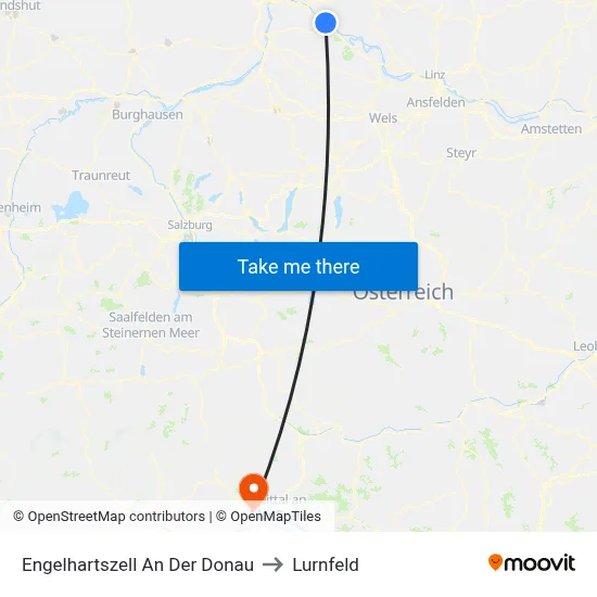Engelhartszell An Der Donau to Lurnfeld map