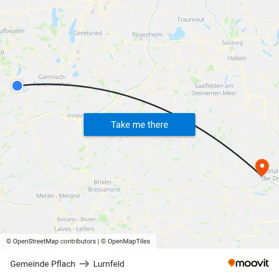 Gemeinde Pflach to Lurnfeld map