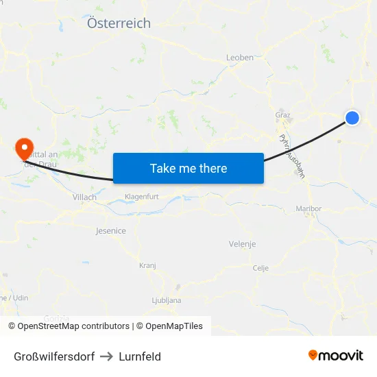 Großwilfersdorf to Lurnfeld map