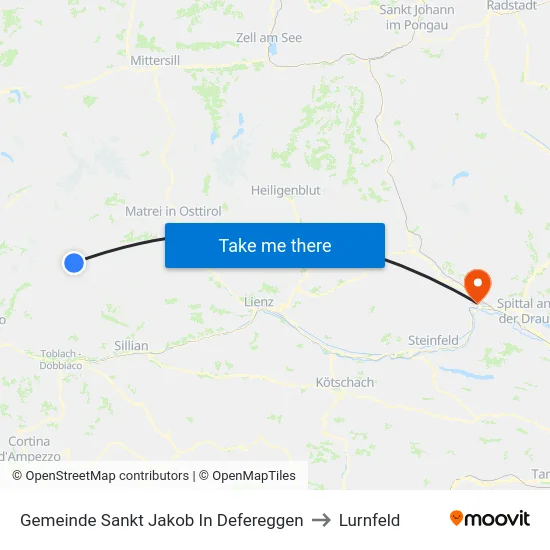 Gemeinde Sankt Jakob In Defereggen to Lurnfeld map