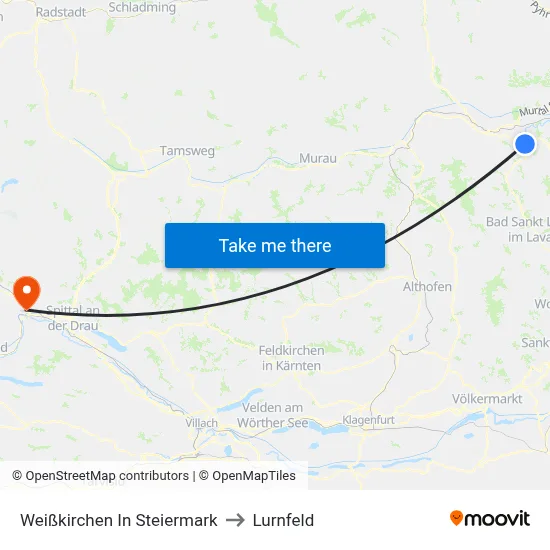 Weißkirchen In Steiermark to Lurnfeld map