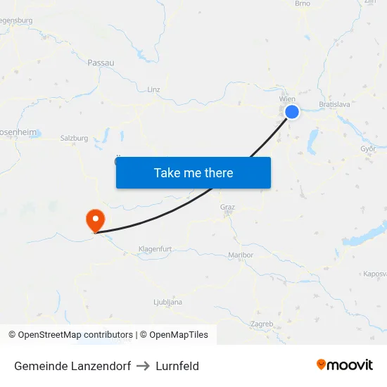 Gemeinde Lanzendorf to Lurnfeld map