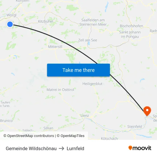 Gemeinde Wildschönau to Lurnfeld map