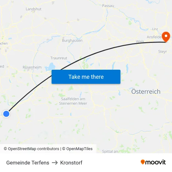 Gemeinde Terfens to Kronstorf map