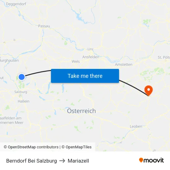 Berndorf Bei Salzburg to Mariazell map