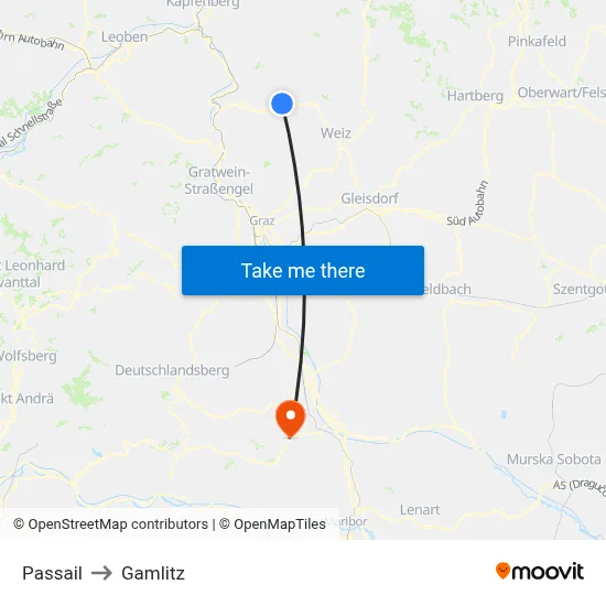 Passail to Gamlitz map