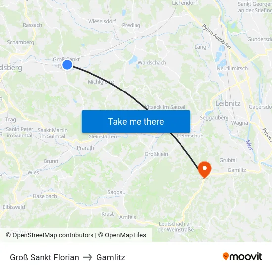 Groß Sankt Florian to Gamlitz map