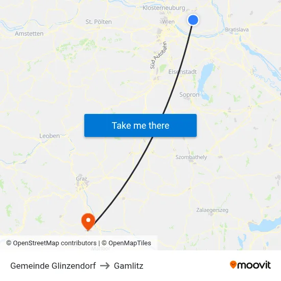 Gemeinde Glinzendorf to Gamlitz map