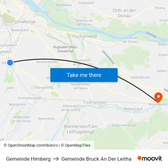 Gemeinde Himberg to Gemeinde Bruck An Der Leitha map
