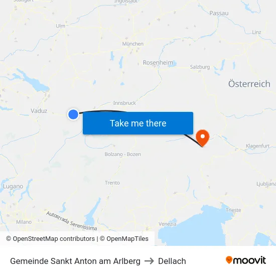 Gemeinde Sankt Anton am Arlberg to Dellach map