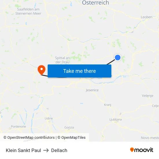 Klein Sankt Paul to Dellach map