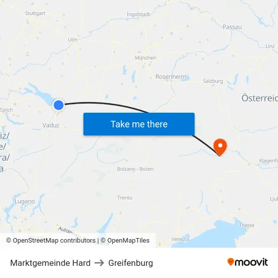 Marktgemeinde Hard to Greifenburg map