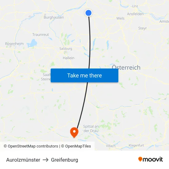Aurolzmünster to Greifenburg map