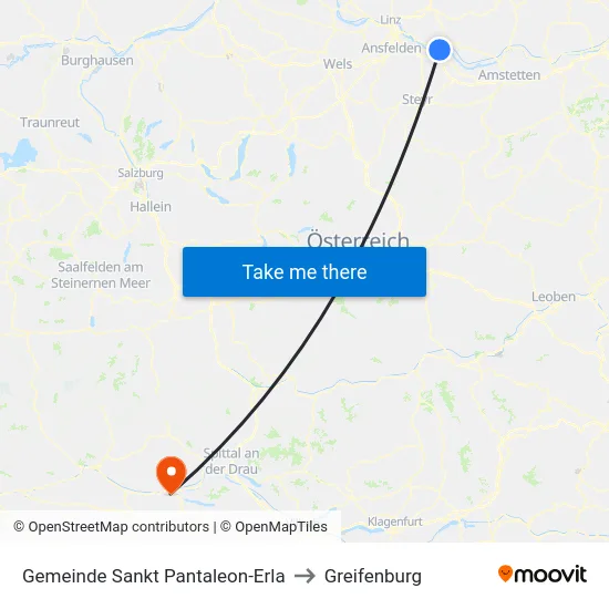 Gemeinde Sankt Pantaleon-Erla to Greifenburg map