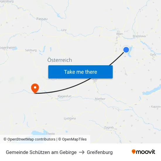 Gemeinde Schützen am Gebirge to Greifenburg map