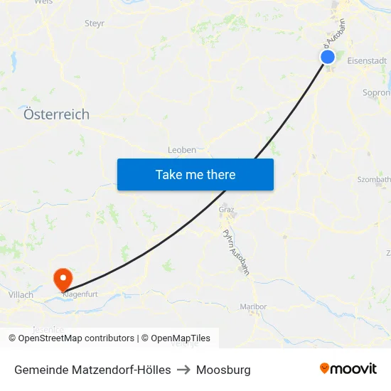 Gemeinde Matzendorf-Hölles to Moosburg map