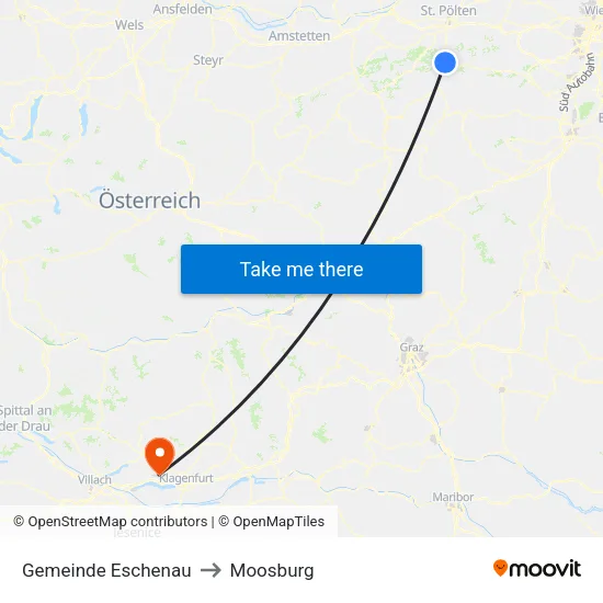 Gemeinde Eschenau to Moosburg map