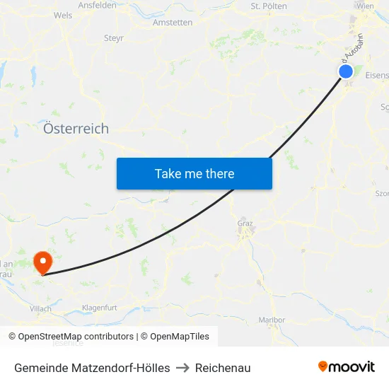Gemeinde Matzendorf-Hölles to Reichenau map