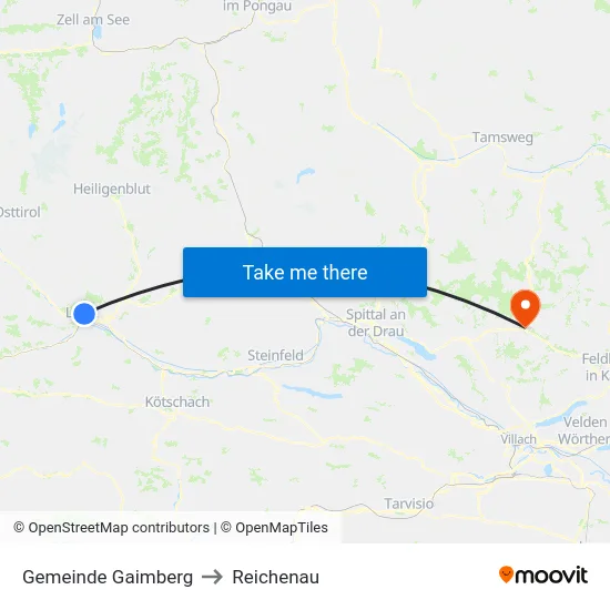 Gemeinde Gaimberg to Reichenau map
