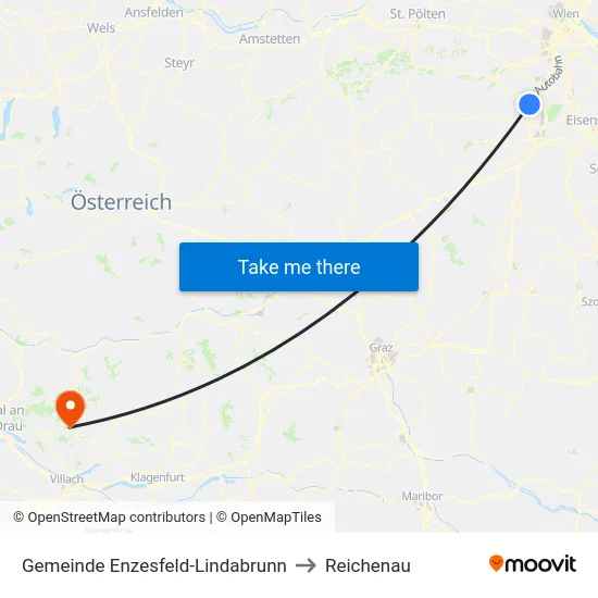 Gemeinde Enzesfeld-Lindabrunn to Reichenau map