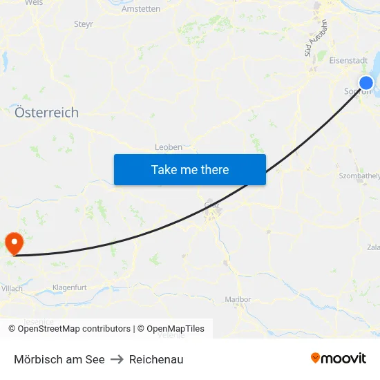 Mörbisch am See to Reichenau map