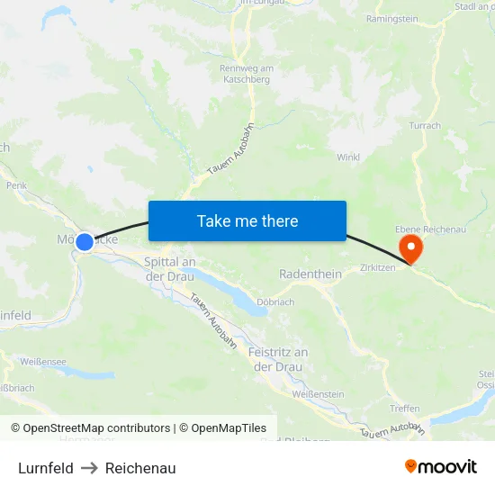 Lurnfeld to Reichenau map
