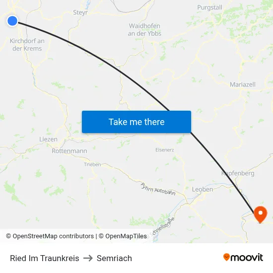 Ried Im Traunkreis to Semriach map