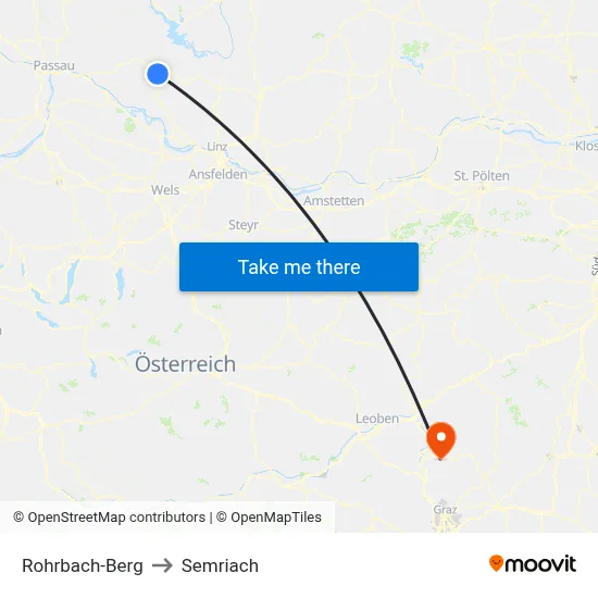 Rohrbach-Berg to Semriach map