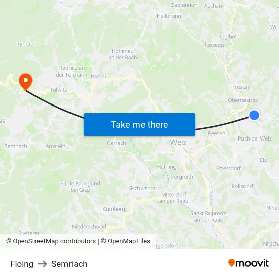 Floing to Semriach map