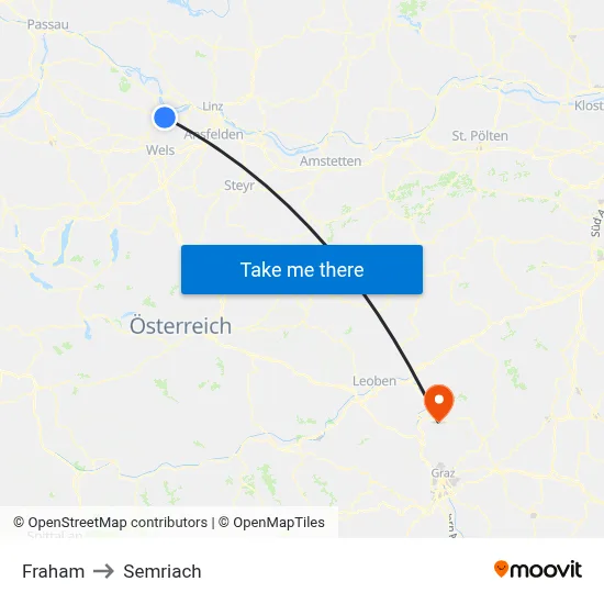 Fraham to Semriach map