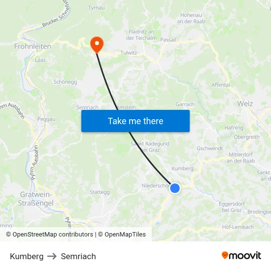 Kumberg to Semriach map