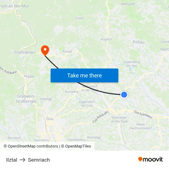 Ilztal to Semriach map