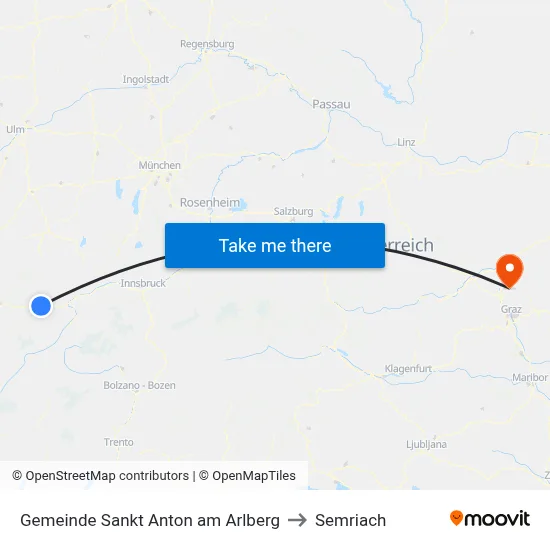 Gemeinde Sankt Anton am Arlberg to Semriach map